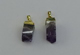 NGP6557 10*20mm - 11*30mm sticks druzy amethyst pendants