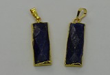 NGP6567 14*30mm - 15*38mm faceted rectangle lapis lazuli pendants