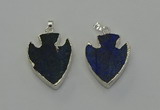 NGP6569 22*28mm - 25*35mm arrowhead lapis lazuli pendants