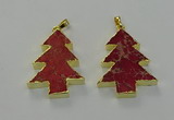 NGP6576 30*40mm - 32*40mm Christmas tree sea sediment jasper pendants