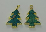 NGP6578 30*40mm - 32*40mm Christmas tree sea sediment jasper pendants