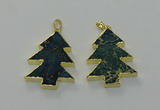 NGP6579 30*40mm - 32*40mm Christmas tree sea sediment jasper pendants