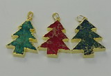 NGP6581 30*40mm - 32*40mm Christmas tree sea sediment jasper pendants