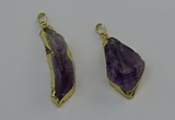 NGP6602 15*50mm - 25*45mm freeform druzy amethyst pendants