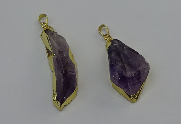 NGP6602 15*50mm - 25*45mm freeform druzy amethyst pendants