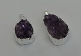 NGP6604 20*25mm - 20*30mm freeform druzy amethyst pendants