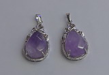 NGP6608 22*30mm faceted teardrop light amethyst gemstone pendants