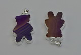 NGP6653 22*38mm Animal or V-shaped agate gemstone pendants