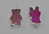 NGP6654 22*38mm Animal or V-shaped agate gemstone pendants