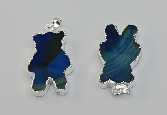 NGP6655 22*38mm Animal or V-shaped agate gemstone pendants