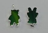 NGP6656 22*38mm Animal or V-shaped agate gemstone pendants