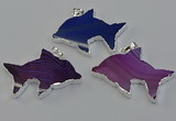 NGP6675 28*42mm - 30*45mm dolphin agate gemstone pendants