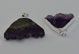 NGP6677 22*30mm - 25*35mm freeform druzy amethyst pendants