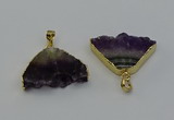 NGP6678 22*30mm - 25*35mm freeform druzy amethyst pendants