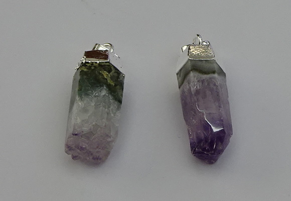 NGP6680 12*25mm - 12*30mm sticks druzy amethyst pendants