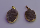 NGP6685 20*30mm - 22*32mm freeform druzy agate gemstone pendants