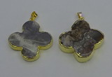 NGP6697 35*35mm - 40*40mm flower agate gemstone pendants