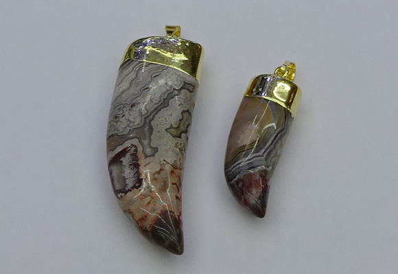 NGP6703 15*35mm - 20*50mm horn agate gemstone pendants