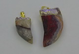 NGP6705 15*30mm - 20*40mm horn agate gemstone pendants