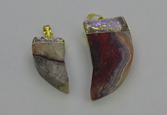 NGP6705 15*30mm - 20*40mm horn agate gemstone pendants