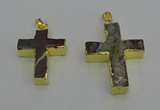 NGP6707 25*30mm - 30*40mm cross agate gemstone pendants