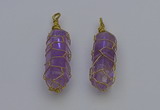 NGP6733 13*40mm sticks amethyst gemstone pendants wholesale