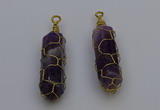 NGP6735 13*40mm sticks amethyst gemstone pendants wholesale