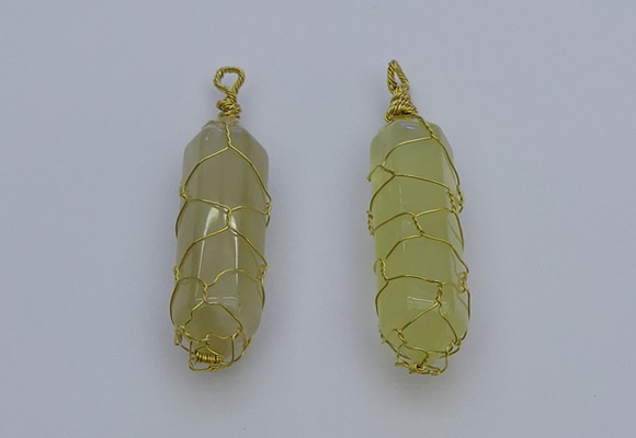 NGP6739 13*40mm sticks lemon quartz gemstone pendants wholesale