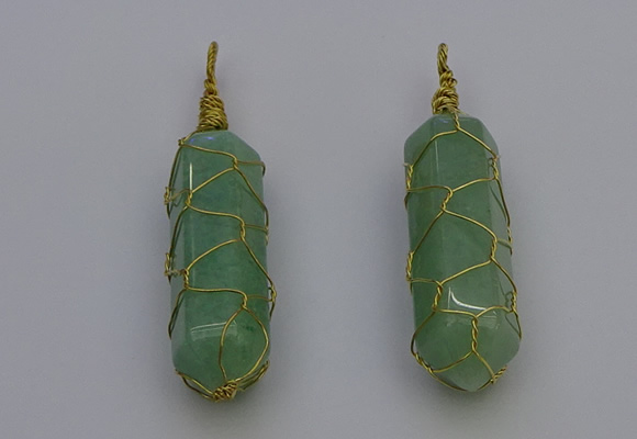 NGP6746 13*40mm sticks aventurine gemstone pendants wholesale