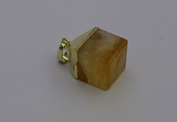 NGP6763 15*22mm cube citrine gemstone pendants wholesale