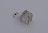 NGP6780 15*22mm cube white crystal gemstone pendants wholesale