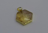 NGP6803 24*25mm hexagon citrine gemstone pendants wholesale