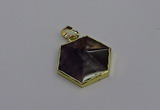 NGP6806 24*25mm hexagon amethyst gemstone pendants wholesale