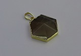 NGP6814 24*25mm hexagon moonstone gemstone pendants wholesale