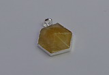 NGP6823 24*25mm hexagon citrine gemstone pendants wholesale