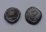 NGP6855 30*45mm - 35*45mm freeform druzy agate pendants