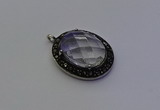 NGP6858 20*25mm oval white crystal pendants wholesle