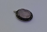 NGP6859 20*25mm oval rose quartz pendants wholesle