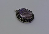 NGP6861 20*25mm oval light amethyst pendants wholesle