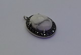 NGP6869 20*25mm oval white howlite gemstone pendants wholesle