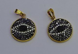 NGP6891 20mm - 22mm coin druzy agate pendants wholesale