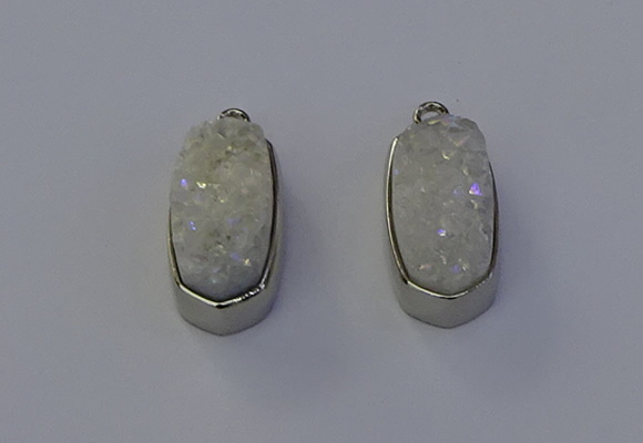 NGP6895 10*22mm - 12*25mm freeform plated druzy quartz pendants