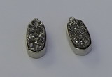 NGP6896 10*22mm - 12*25mm freeform plated druzy quartz pendants