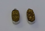 NGP6897 10*22mm - 12*25mm freeform plated druzy quartz pendants