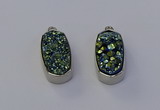 NGP6898 10*22mm - 12*25mm freeform plated druzy quartz pendants