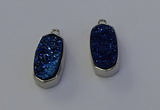 NGP6900 10*22mm - 12*25mm freeform plated druzy quartz pendants