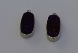 NGP6901 10*22mm - 12*25mm freeform plated druzy quartz pendants