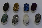 NGP6904 10*22mm - 12*25mm freeform plated druzy quartz pendants