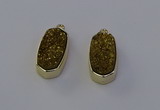 NGP6908 10*22mm - 12*25mm freeform plated druzy quartz pendants