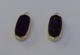 NGP6912 10*22mm - 12*25mm freeform plated druzy quartz pendants